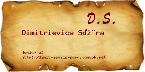 Dimitrievics Sára névjegykártya